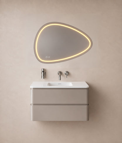Wiesbaden lumora spiegel organisch met LED, dimbaar en spiegelverwarming 80 x 55 cm
