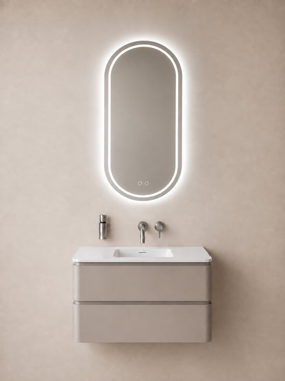 Wiesbaden lumora spiegel ovaal met LED, dimbaar en spiegelverwarming 100 x 50 cm