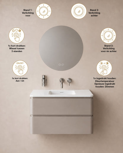 Wiesbaden lumora spiegel rond met LED, dimbaar en spiegelverwarming 60 cm