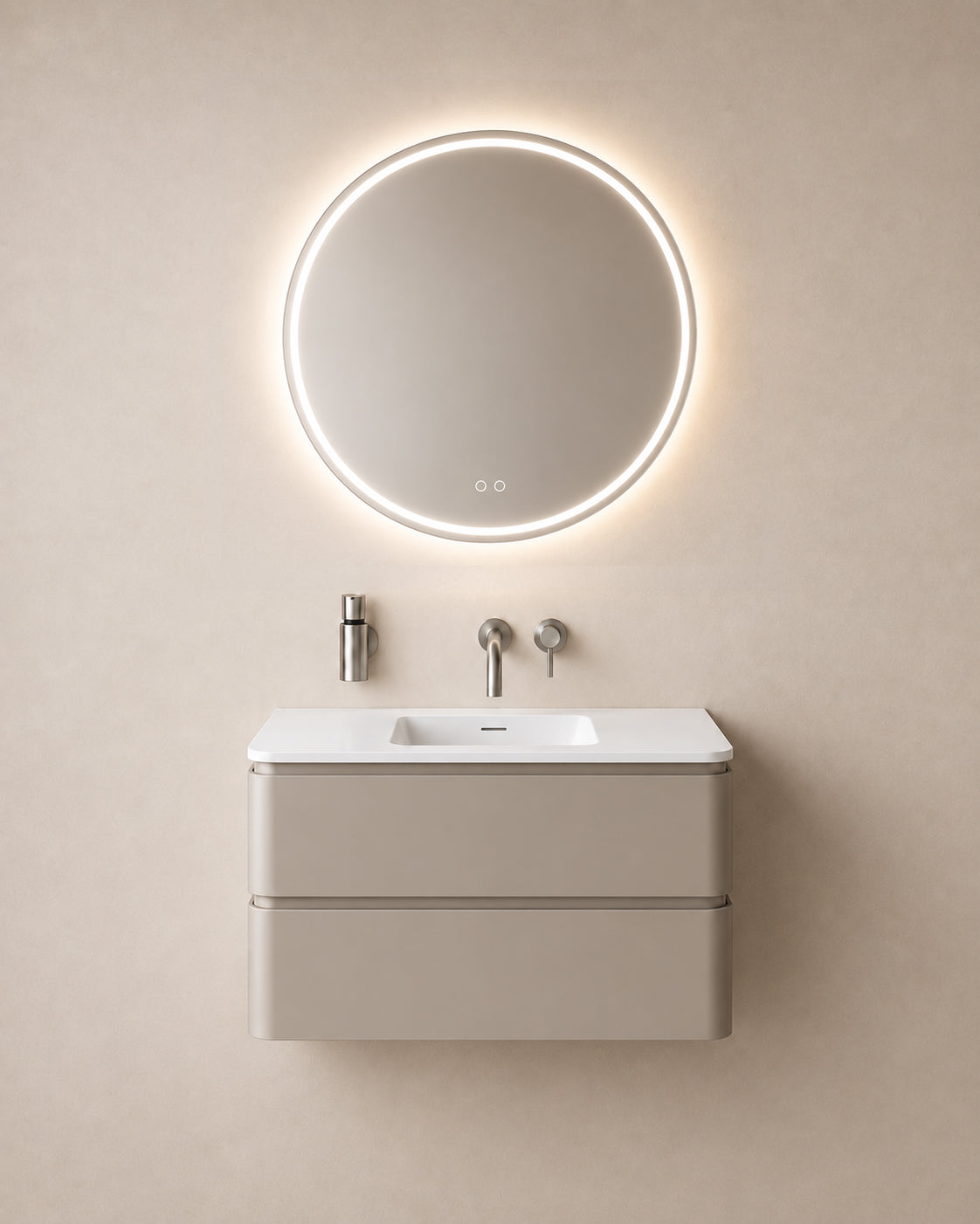 Wiesbaden lumora spiegel rond met LED, dimbaar en spiegelverwarming 80 cm