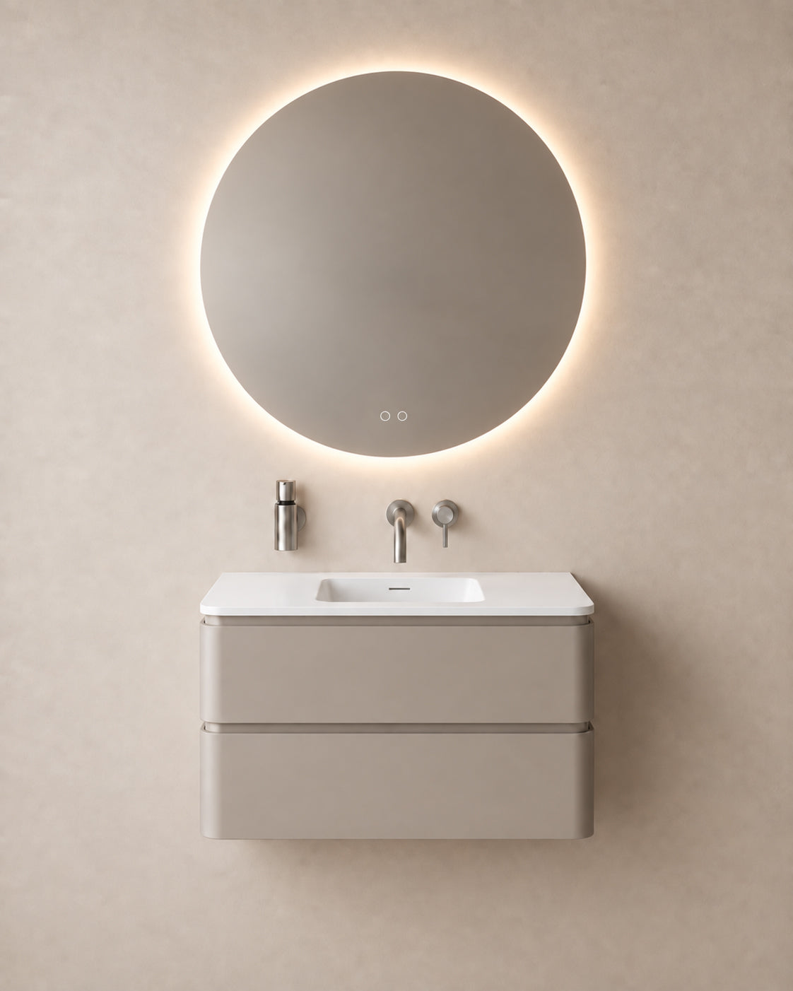Wiesbaden lumora spiegel rond met LED, dimbaar en spiegelverwarming 100 cm