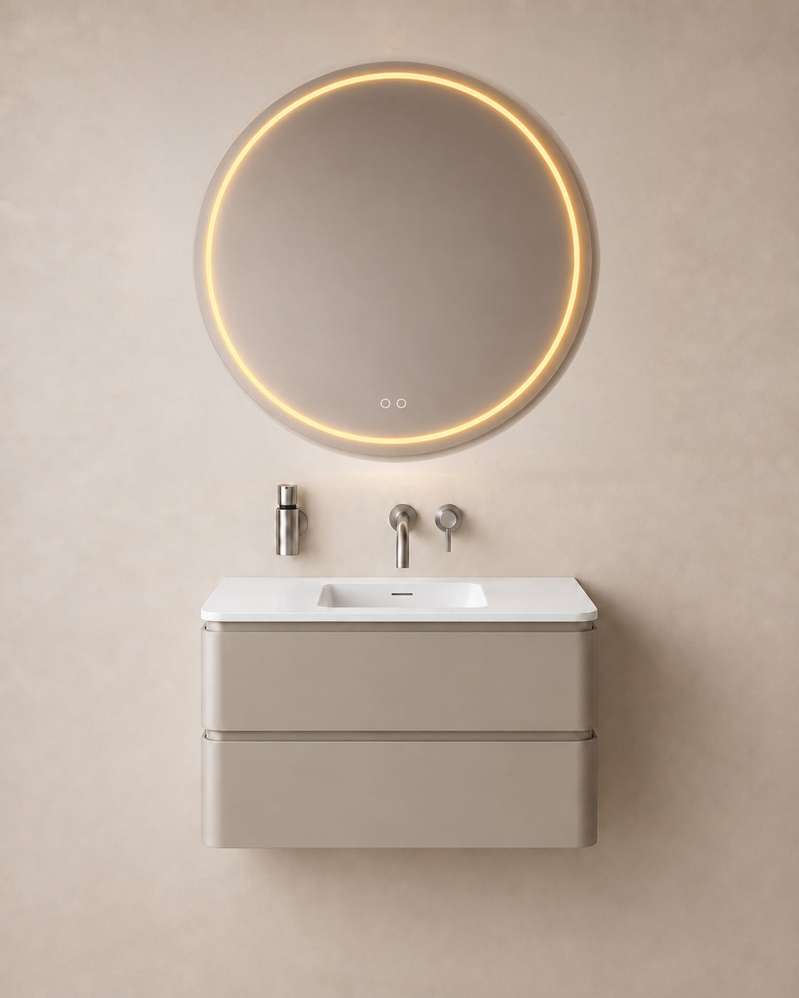 Wiesbaden lumora spiegel rond met LED, dimbaar en spiegelverwarming 100 cm