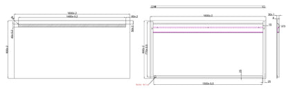 Tigris spiegel rechthoek met LED 160 x 80 cm