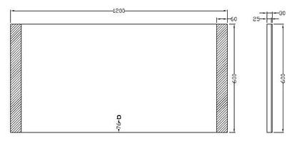 Sunny spiegel rechthoek met LED, dimbaar en spiegelverwarming 120 x 60 cm
