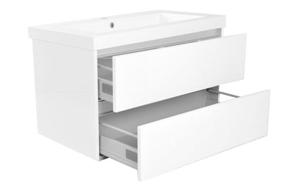 Vision wastafel enkel met 1 kraangat 80x46x5,5 cm kunstmarmer glans wit