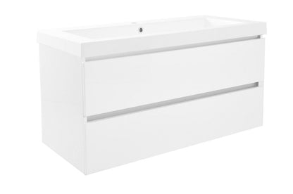 Vision wastafel enkel met 1 kraangat 100x46x5,5 cm kunstmarmer glans wit