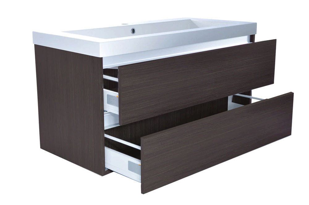 Vision wastafel enkel met 1 kraangat 100x46x5,5 cm kunstmarmer glans wit