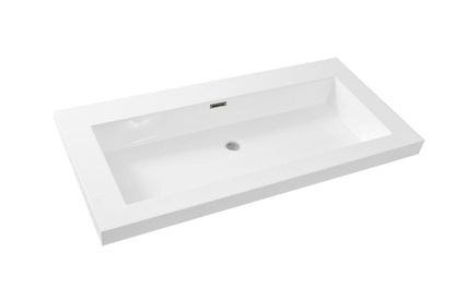 Vision wastafel enkel zonder kraangat 100x46x5,5 cm kunstmarmer glans wit