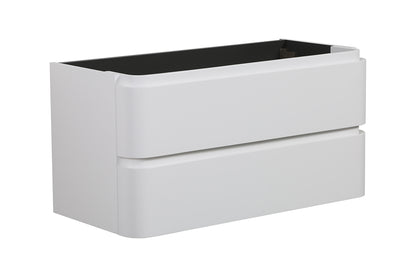 Wiesbaden novira onderkast afgeronde hoeken met 2 laden 1 uitsparing 80 x 48 cm mat wit