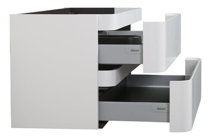 Wiesbaden novira onderkast afgeronde hoeken met 2 laden 1 uitsparing 80 x 48 cm mat wit
