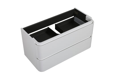Wiesbaden Novira onderkast afgeronde hoeken met 2 laden 1 uitsparing 120 x 48 cm mat wit
