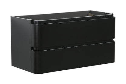 Wiesbaden novira onderkast afgeronde hoeken met 2 laden 1 uitsparing 80 x 48 cm mat zwart