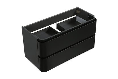 Wiesbaden novira onderkast afgeronde hoeken met 2 laden 1 uitsparing 80 x 48 cm mat zwart
