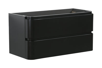 Wiesbaden novira onderkast afgeronde hoeken met 2 laden 1 uitsparing 100 x 48 cm mat zwart