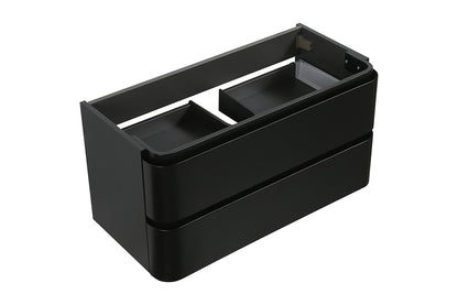 Wiesbaden Novira onderkast afgeronde hoeken met 2 laden 1 uitsparing 120 x 48 cm mat zwart