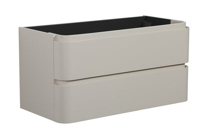 Wiesbaden novira onderkast afgeronde hoeken met 2 laden 1 uitsparing 100 x 48 cm mat zand