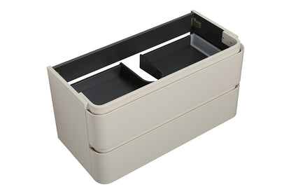 Wiesbaden novira onderkast afgeronde hoeken met 2 laden 1 uitsparing 100 x 48 cm mat zand