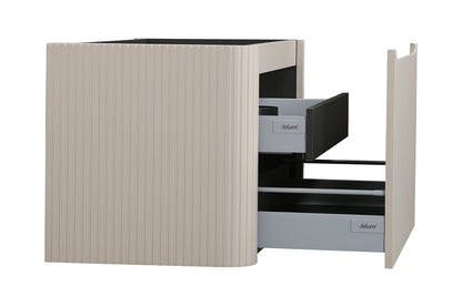 Wiesbaden sulora onderkast afgeronde hoeken geribbeld met 1 lade 1 uitsparing 80 x 48 cm mat beige