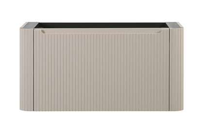 Sulora onderkast afgeronde hoeken geribbeld met 1 lade 1 uitsparing 100 x 48 cm mat beige