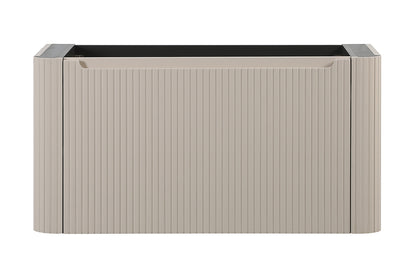 Sulora onderkast afgeronde hoeken geribbeld met 1 lade 1 uitsparing 120 x 48 cm mat beige