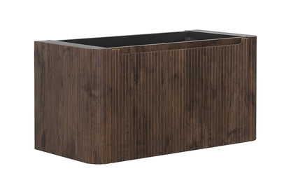 Wiesbaden sulora onderkast afgeronde hoeken geribbeld met 1 lade 1 uitsparing 80 x 48 cm bruin eiken