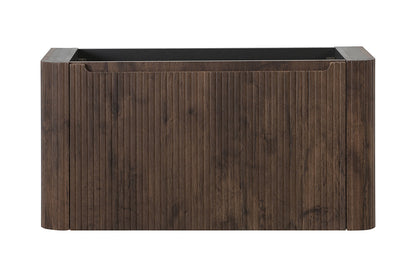 Wiesbaden sulora onderkast afgeronde hoeken geribbeld met 1 lade 1 uitsparing 80 x 48 cm bruin eiken