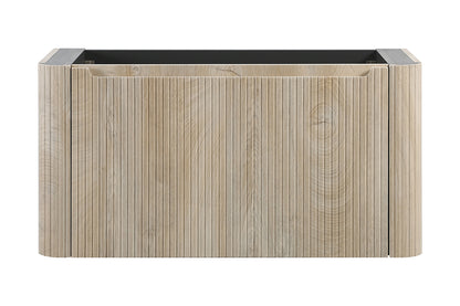Wiesbaden sulora onderkast afgeronde hoeken geribbeld met 1 lade 1 uitsparing 80 x 48 cm licht eiken
