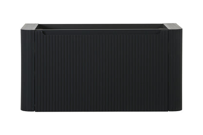 Sulora onderkast afgeronde hoeken geribbeld met 1 lade 1 uitsparing 100 x 48 cm mat zwart