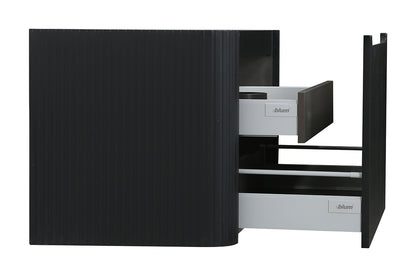 Sulora onderkast afgeronde hoeken geribbeld met 1 lade 1 uitsparing 120 x 48 cm mat zwart