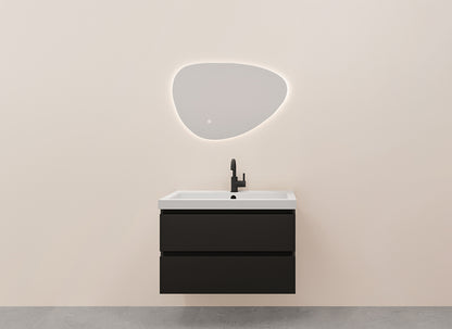 Alvara onderkast met 2 laden 1 uitsparing 80 x 46 cm mat zwart