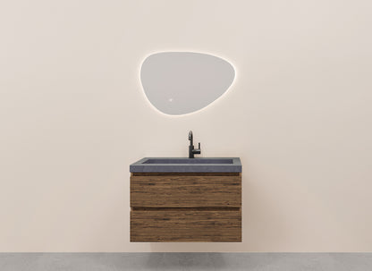 Alvara onderkast met 2 laden 1 uitsparing 80 x 46 cm warm eiken
