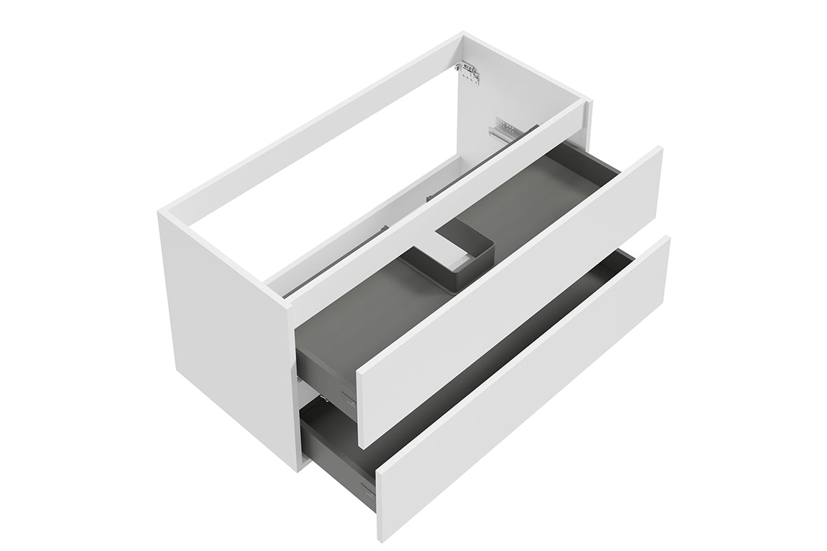 Wiesbaden Alvara onderkast met 2 laden 1 uitsparing 100 x 46 cm mat wit