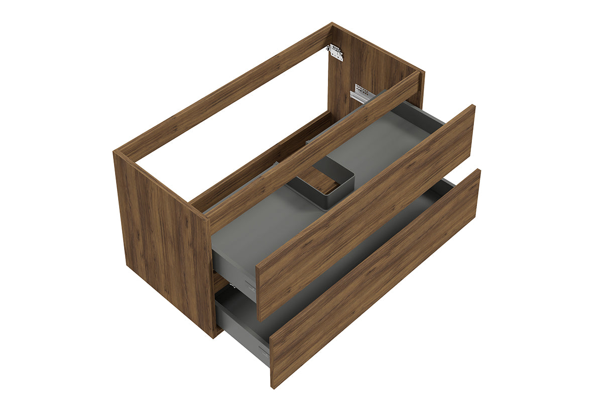 Wiesbaden Alvara onderkast met 2 laden 1 uitsparing 100 x 46 cm warm eiken