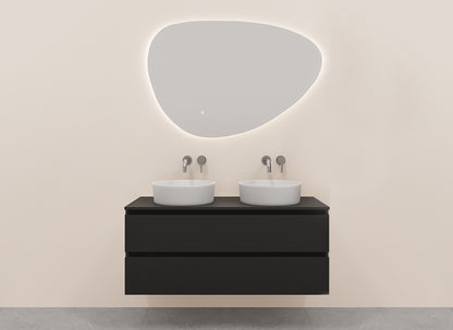 Alvara onderkast met 2 laden  2 uitsparingen 120 x 46 cm mat zwart