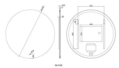 Soul spiegel rond met LED, dimbaar en spiegelverwarming 100 cm