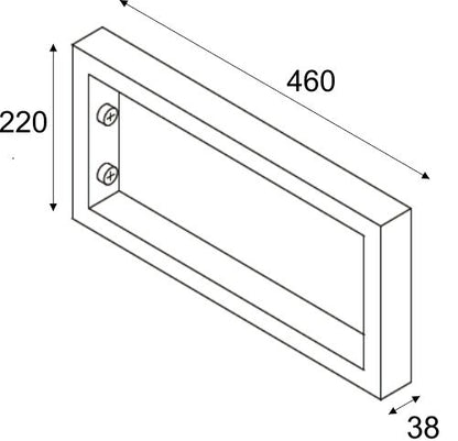 Ophangbeugel vierkant 460 x 220 mm chroom