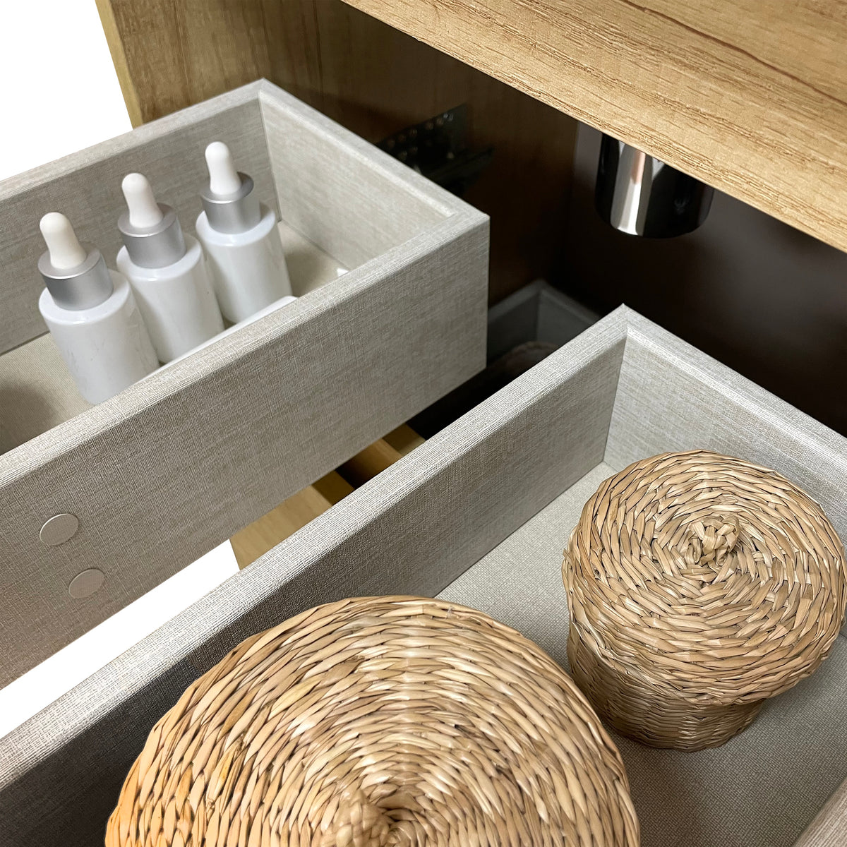 Xellanz Mini onderkast met 2 laden 45 cm mat zwart en wastafel keramiek glans wit