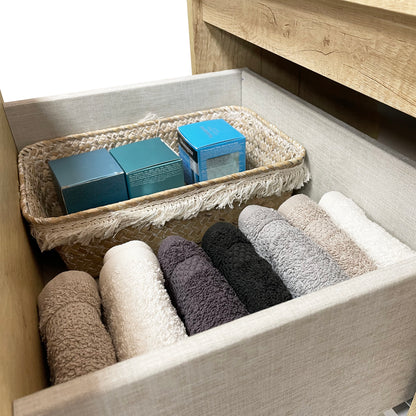 Xellanz Mini onderkast met 2 laden 45 cm mat zwart en wastafel keramiek glans wit