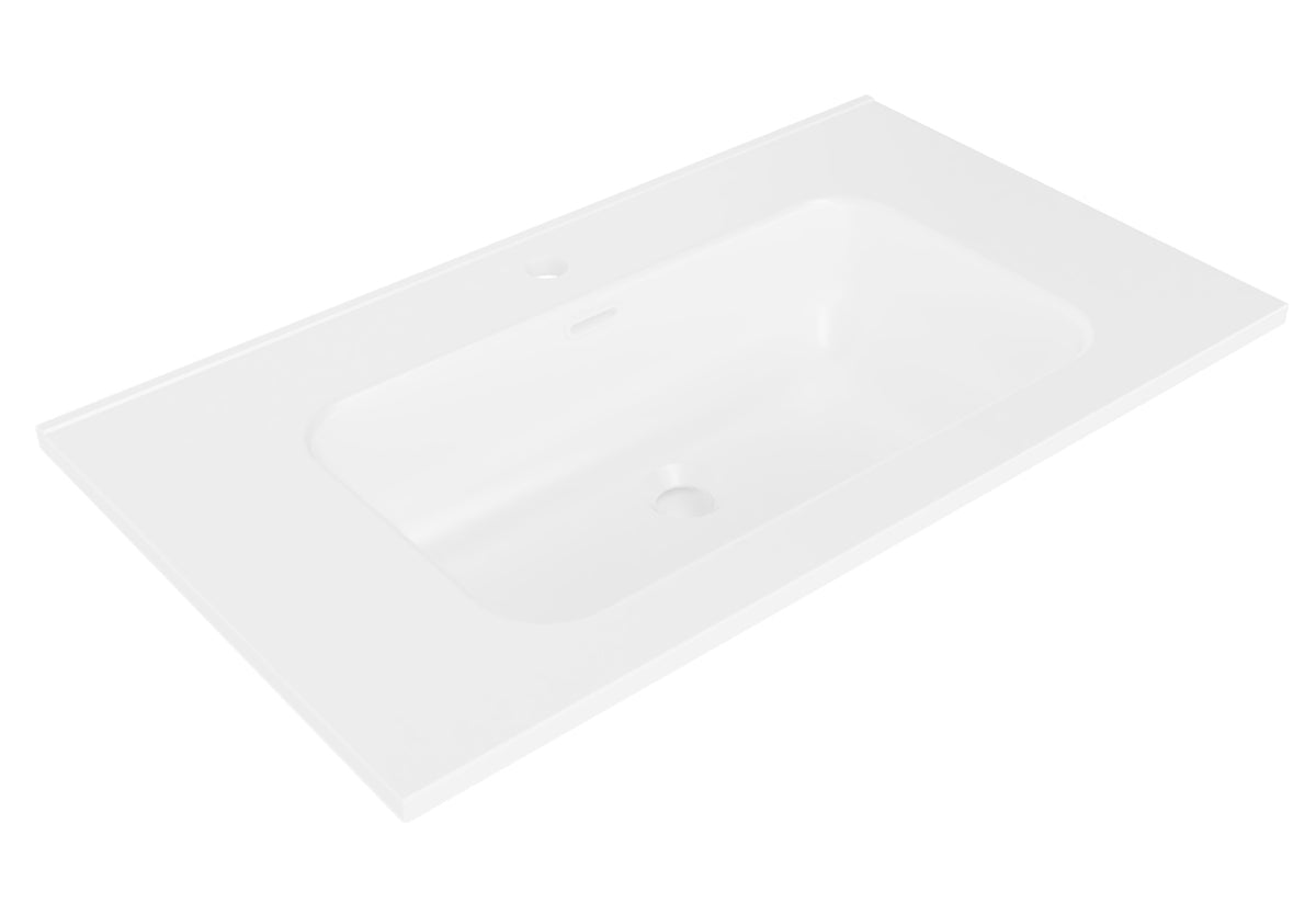 Wiesbaden bajo wastafel enkel met 1 kraangat 100 x 46 x 1,8 cm keramiek mat wit