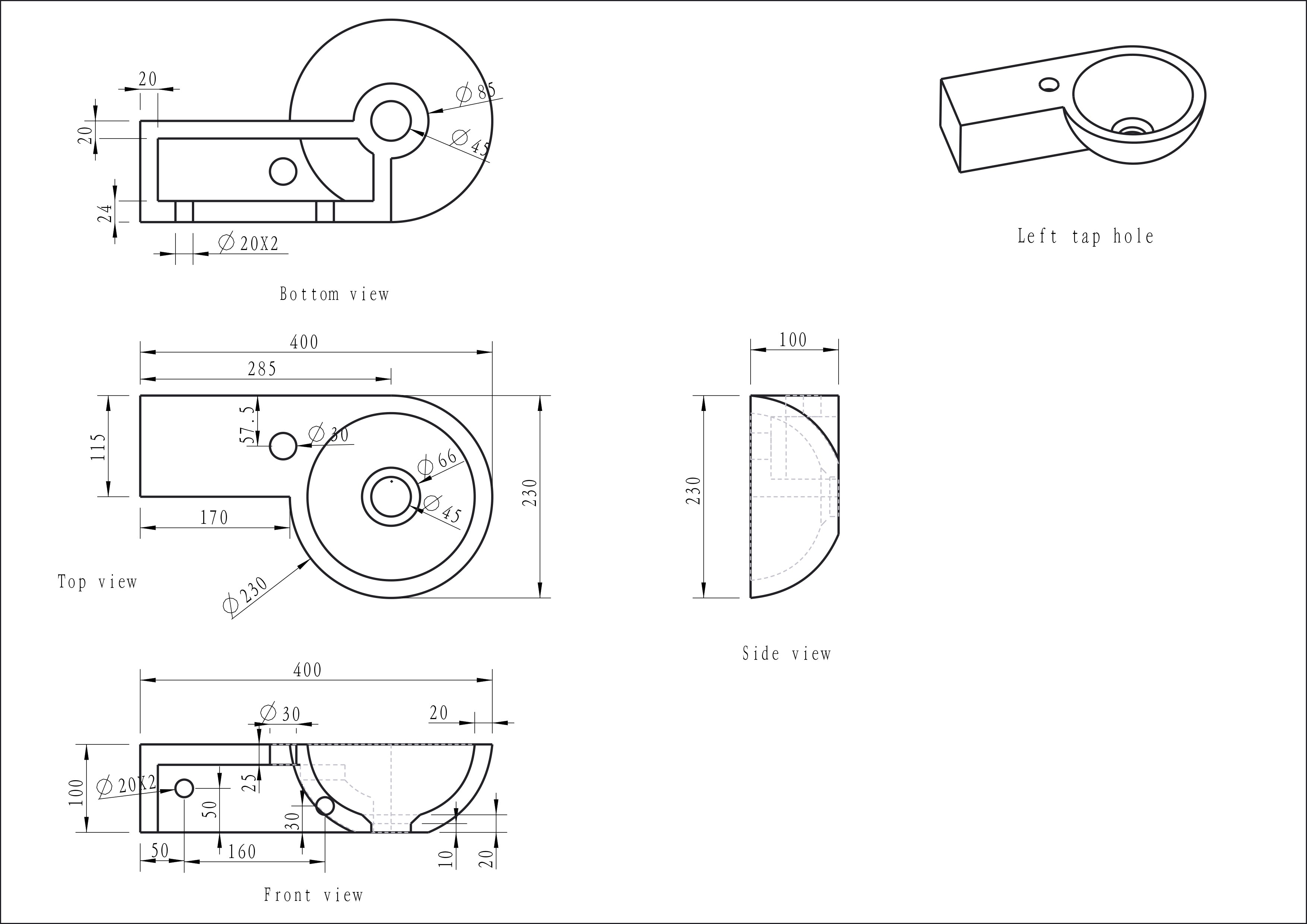 Raw fontein links rond 40x23x10 cm hardsteen gezoet