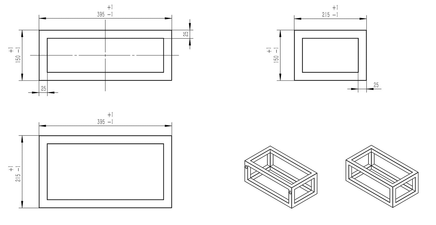 Nick frame voor fontein 395 x 150 x 215 mm mat zwart