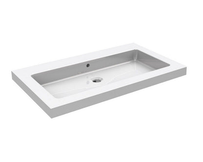 Kera wastafel enkel zonder kraangat 80x46x5 cm keramiek glans wit