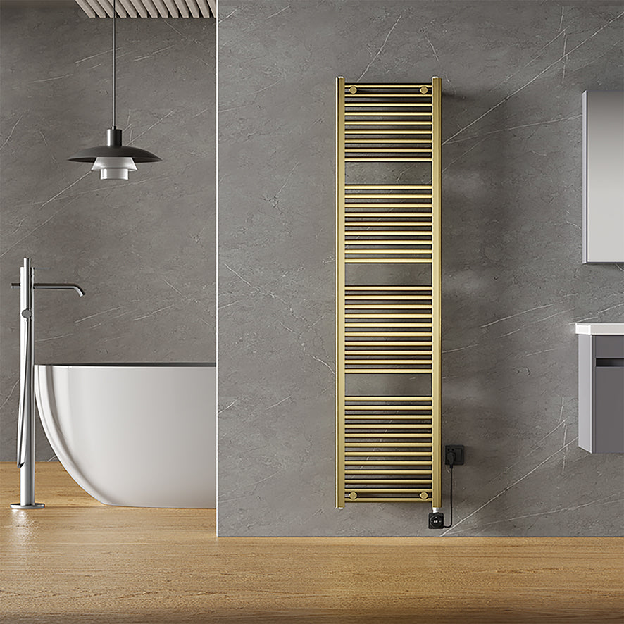 Wiesbaden elara elektrische radiator Smart WiFi 181,7 x 45 cm geborsteld messing PVD
