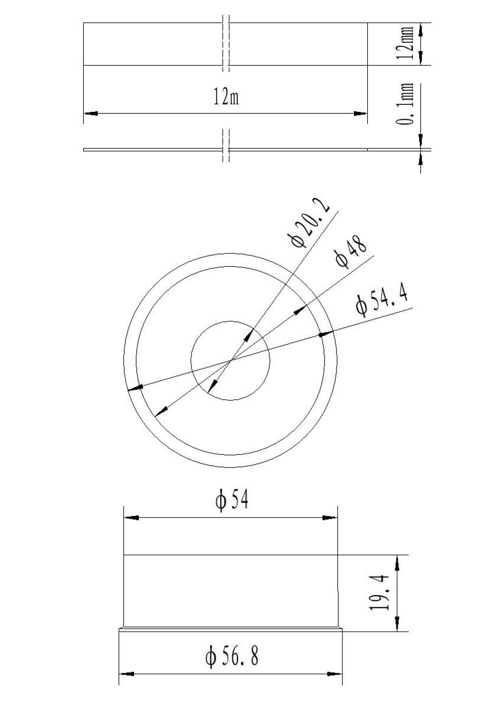 Teflon-tape 12 mtr x 12 mm x 0,1 mm Gastec