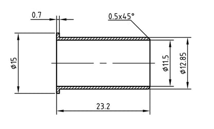 1283 steunhuls 15mm x 1.0