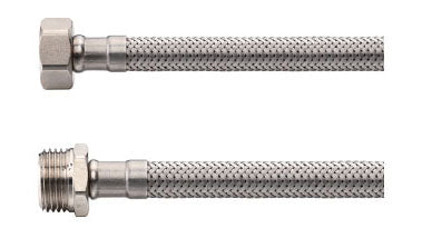 Flexibele aansluitslang 3/8" bi x 3/8" bu 30 cm RVS