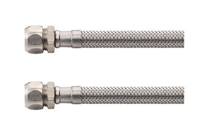 Flexibele aansluitslang 12mm knel x 15mm knel 30 cm RVS