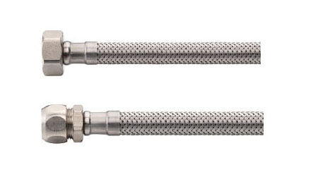 Flexibele aansluitslang Kiwa 3/8" bi x 15mm knel 35 cm RVS