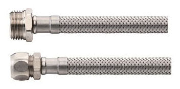 Flexibele aansluitslang Kiwa 1/2" bu x 15mm 30 cm RVS