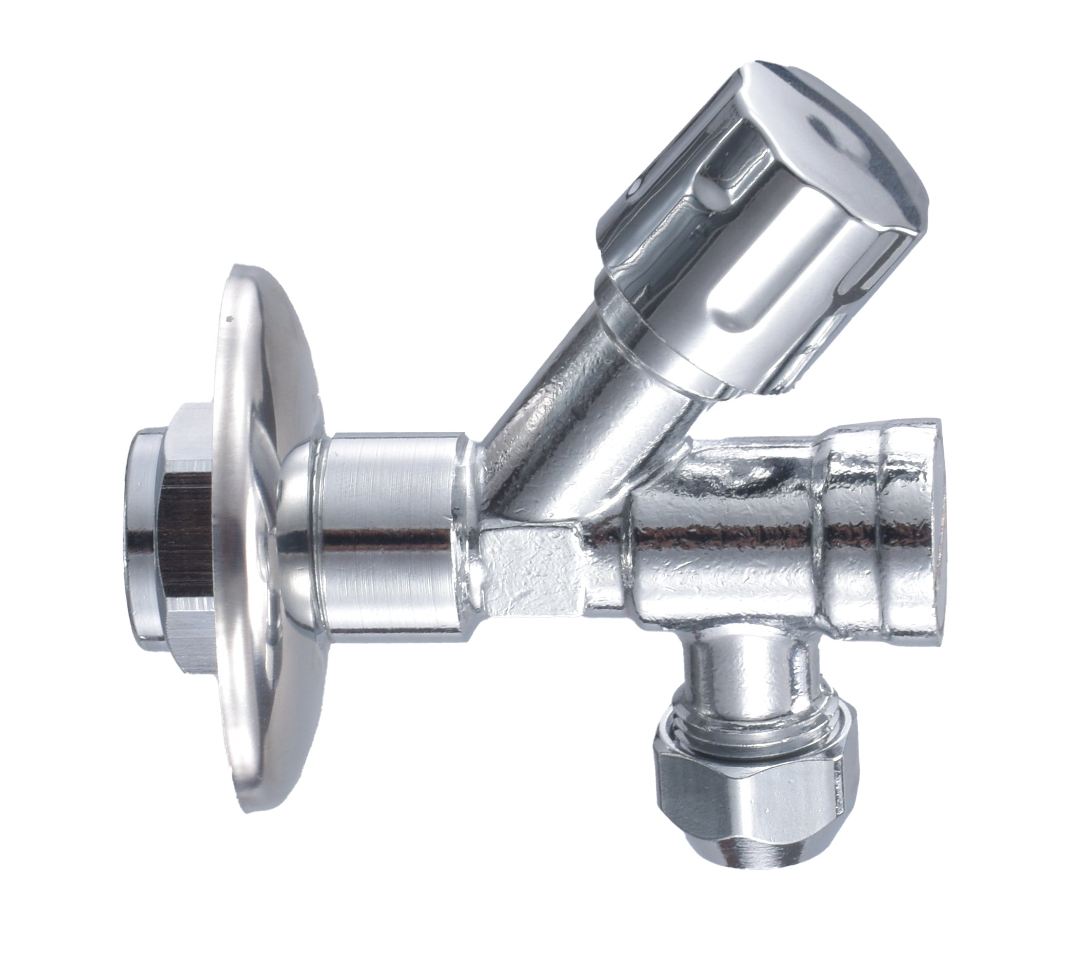 Hoekstopkraan met filter 1/2" of 15 mm x 3/8" of knel 10 mm chroom